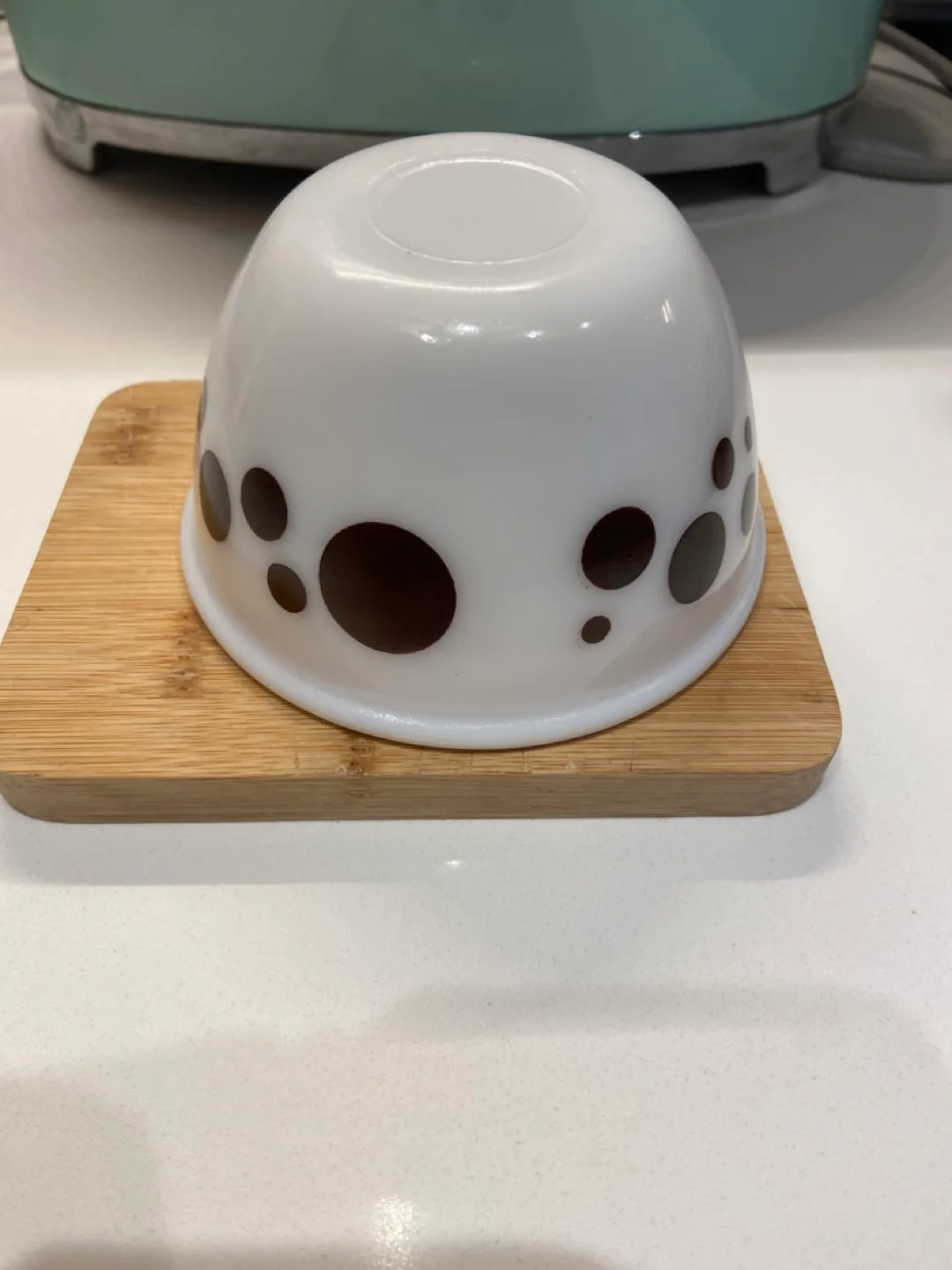 Vintage Hazel Atlas Milk Glass Polka Dotted Bowl image indicator(4)