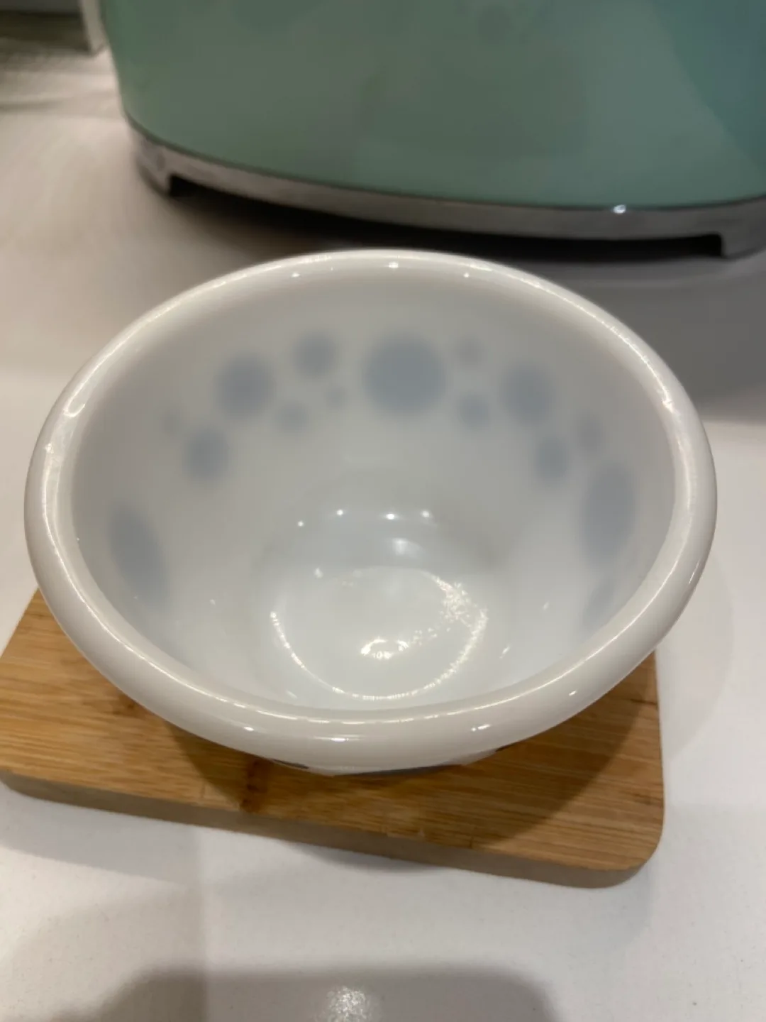 Vintage Hazel Atlas Milk Glass Polka Dotted Bowl image indicator(3)