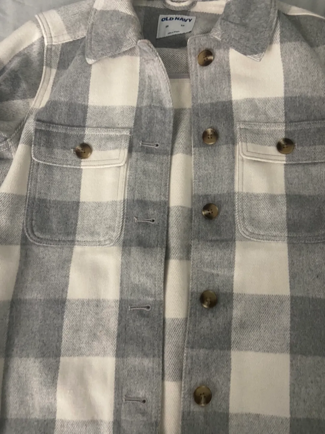 Old Navy Grey and White  shacket  - Size XS image indicator(3)