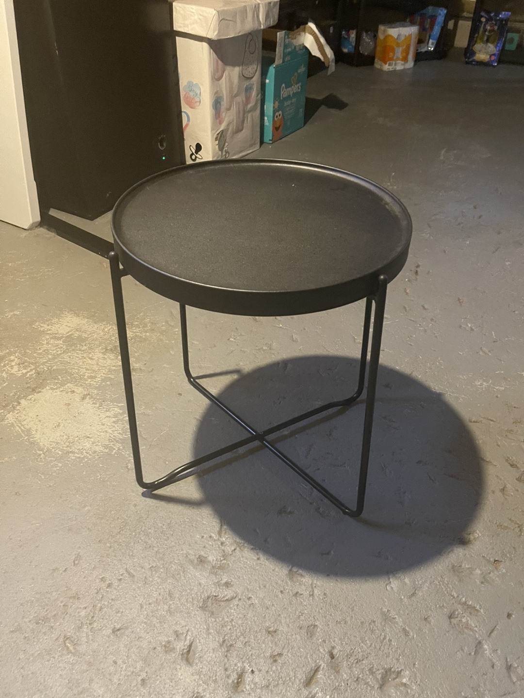 Small Black Round Side Table - photo 3