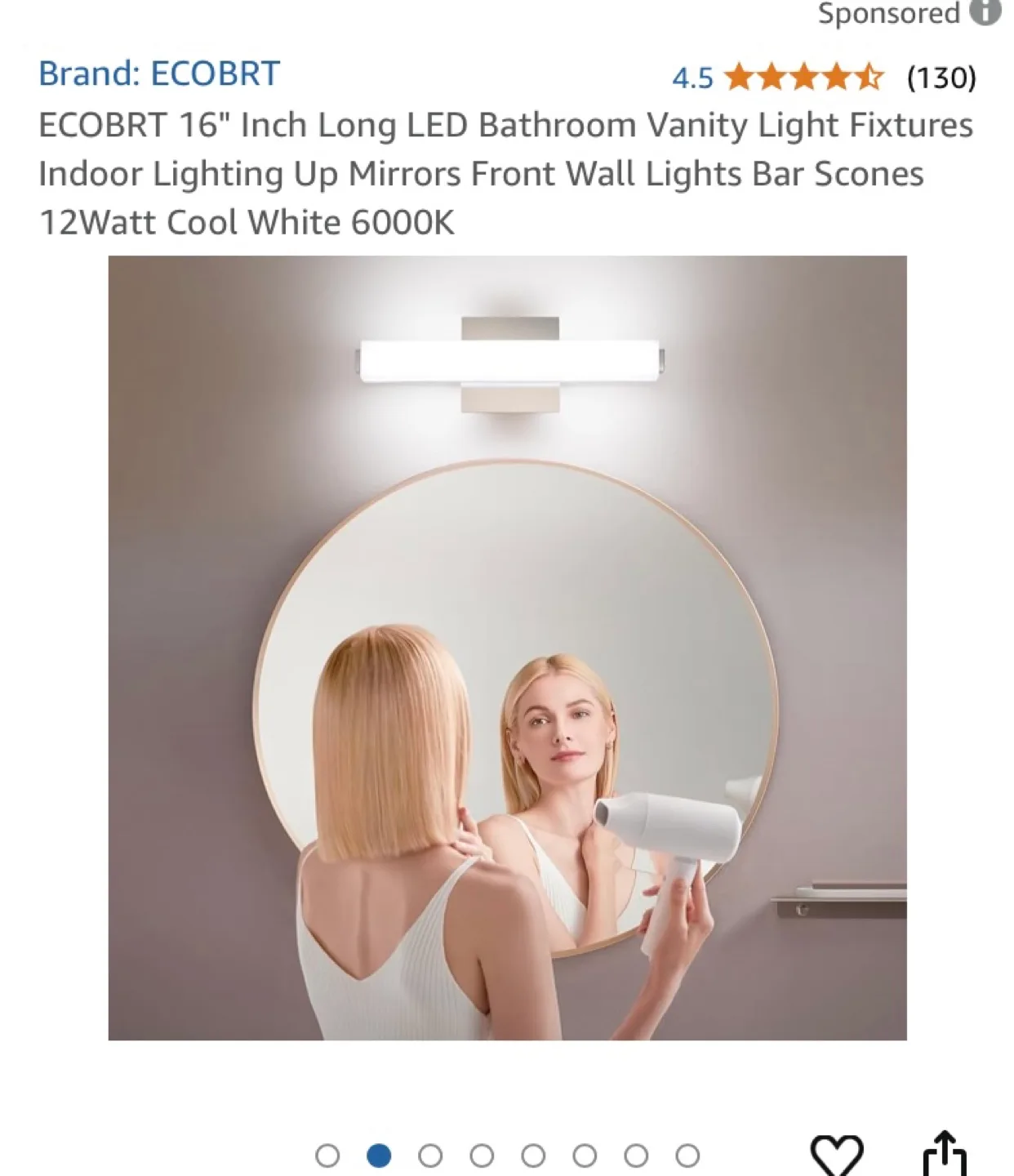ECOBRT 16" LED Bathroom Vanity Light Fixture image indicator(5)