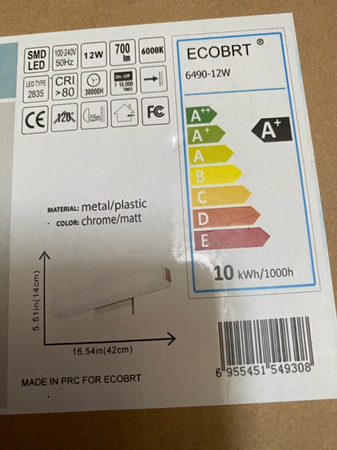 ECOBRT 16" LED Bathroom Vanity Light Fixture image indicator(3)