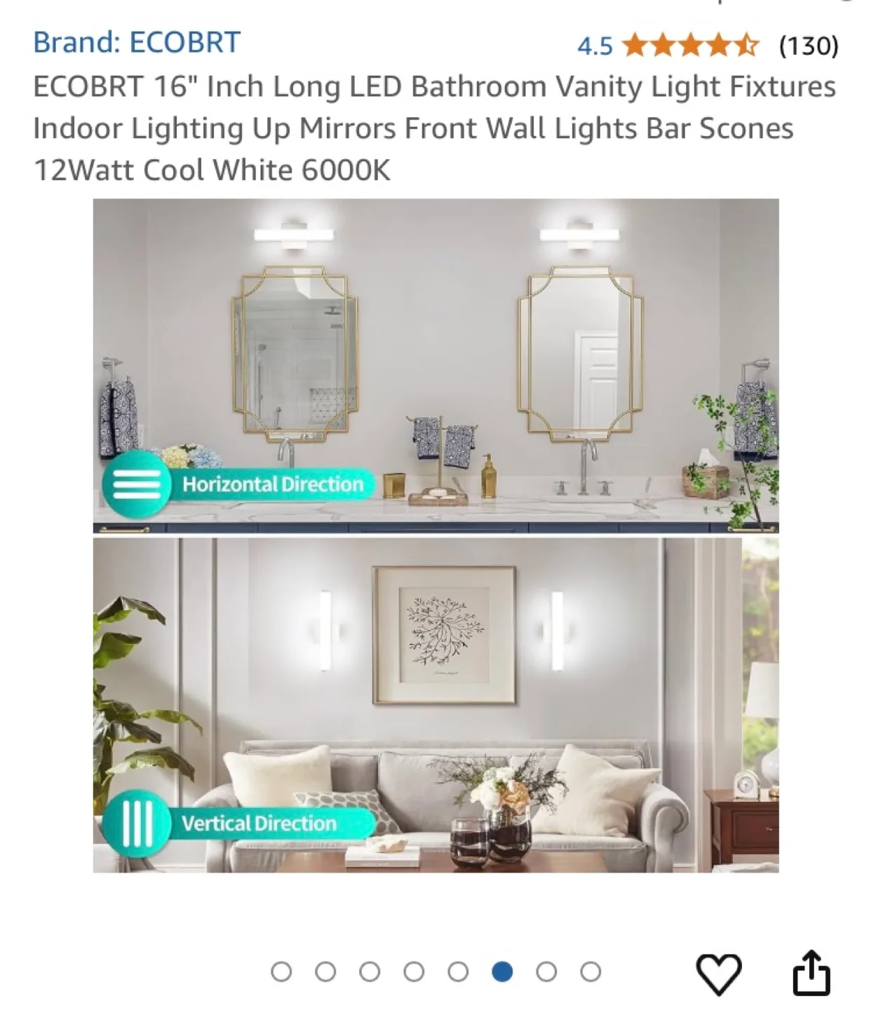 ECOBRT 16" LED Bathroom Vanity Light Fixture image indicator(9)