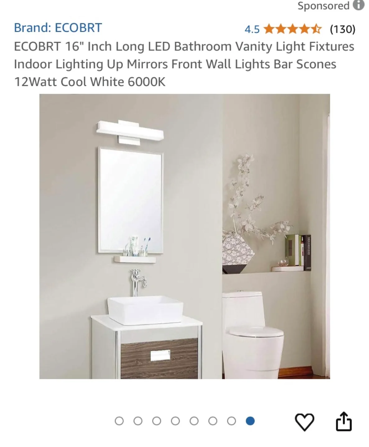 ECOBRT 16" LED Bathroom Vanity Light Fixture image indicator(7)