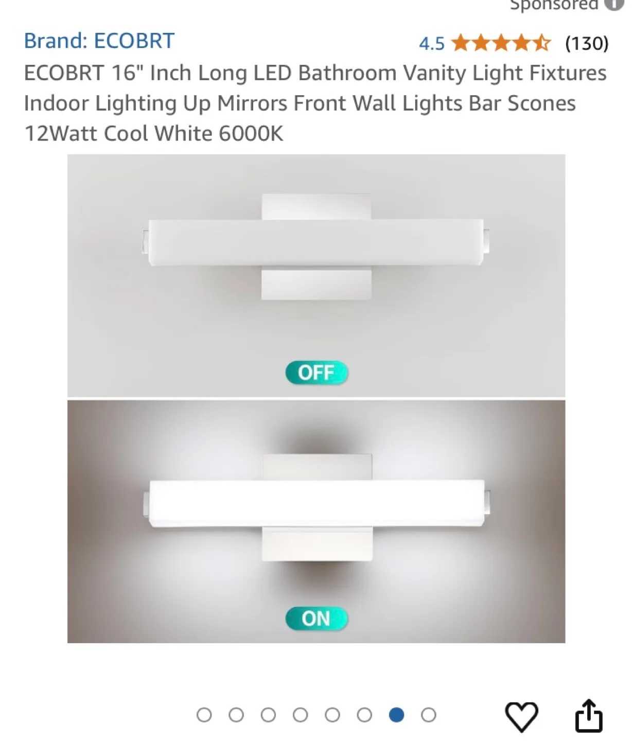 ECOBRT 16" LED Bathroom Vanity Light Fixture image indicator(10)