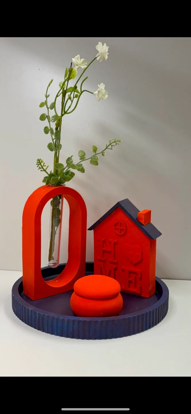 Handmade Jesmonite vase & house decor set |house gift thumbnail