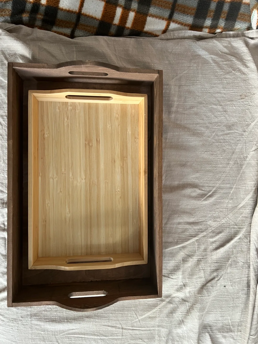 Set of Two Wooden Trays image indicator(2)