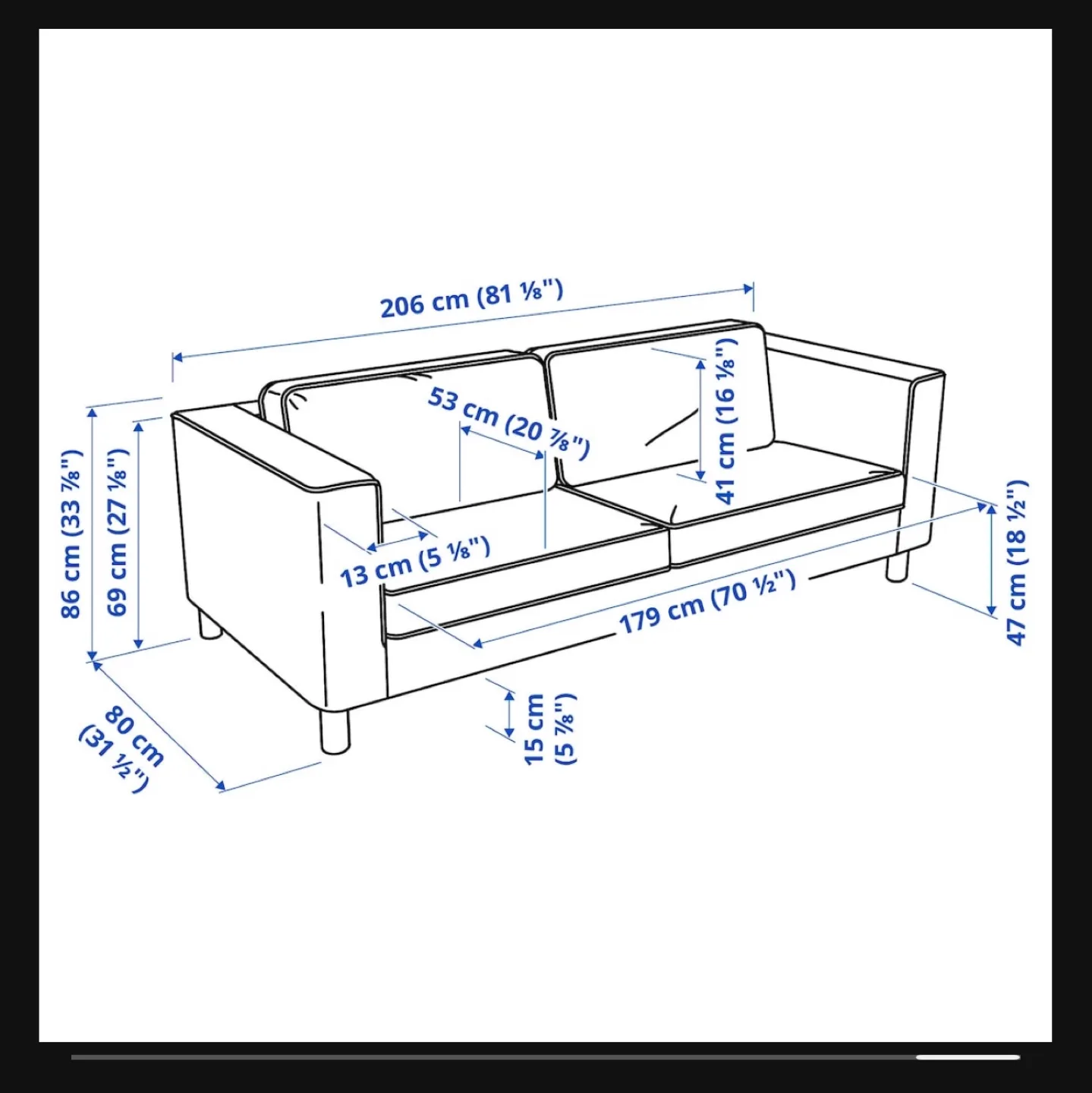 IKEA PÄRUP Sofa - Vissle Gray image indicator(2)