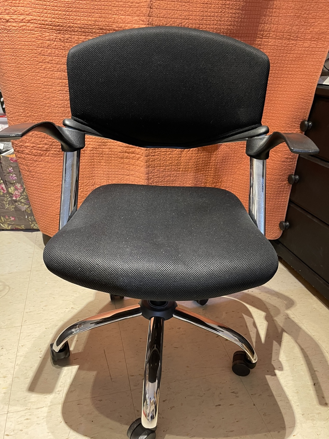 IKEA Black Mesh Office Chair with Chrome Base