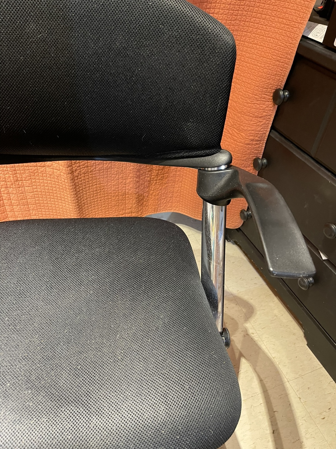 IKEA Black Mesh Office Chair with Chrome Base - photo 2