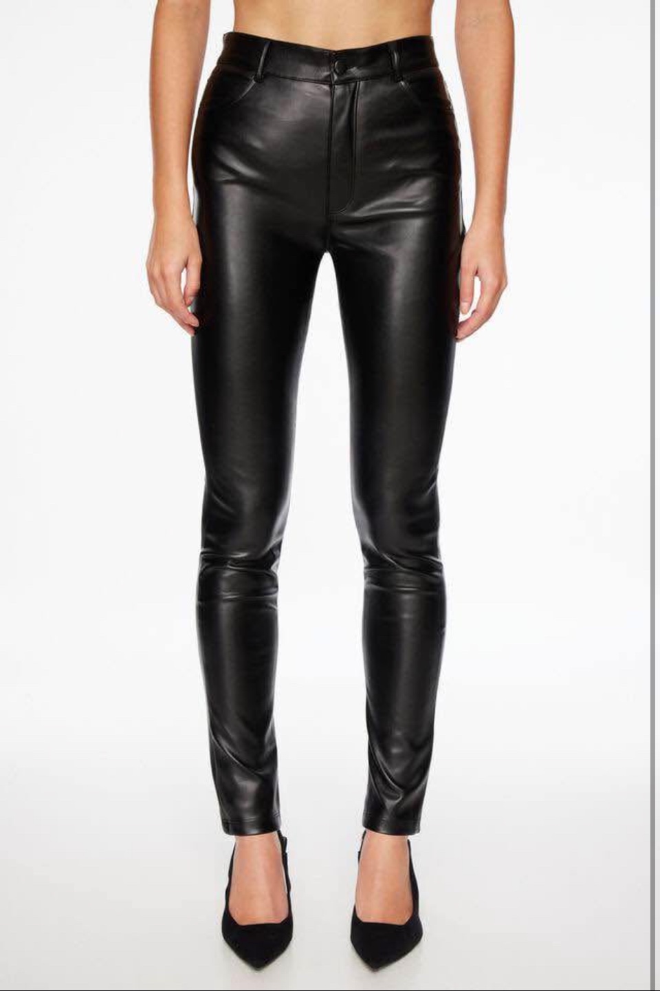 Dynamite Black Leather Pants Size 00 - photo 3