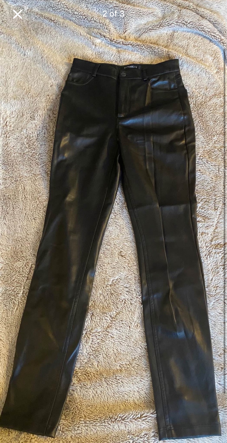 Dynamite Black Leather Pants Size 00 - photo 2