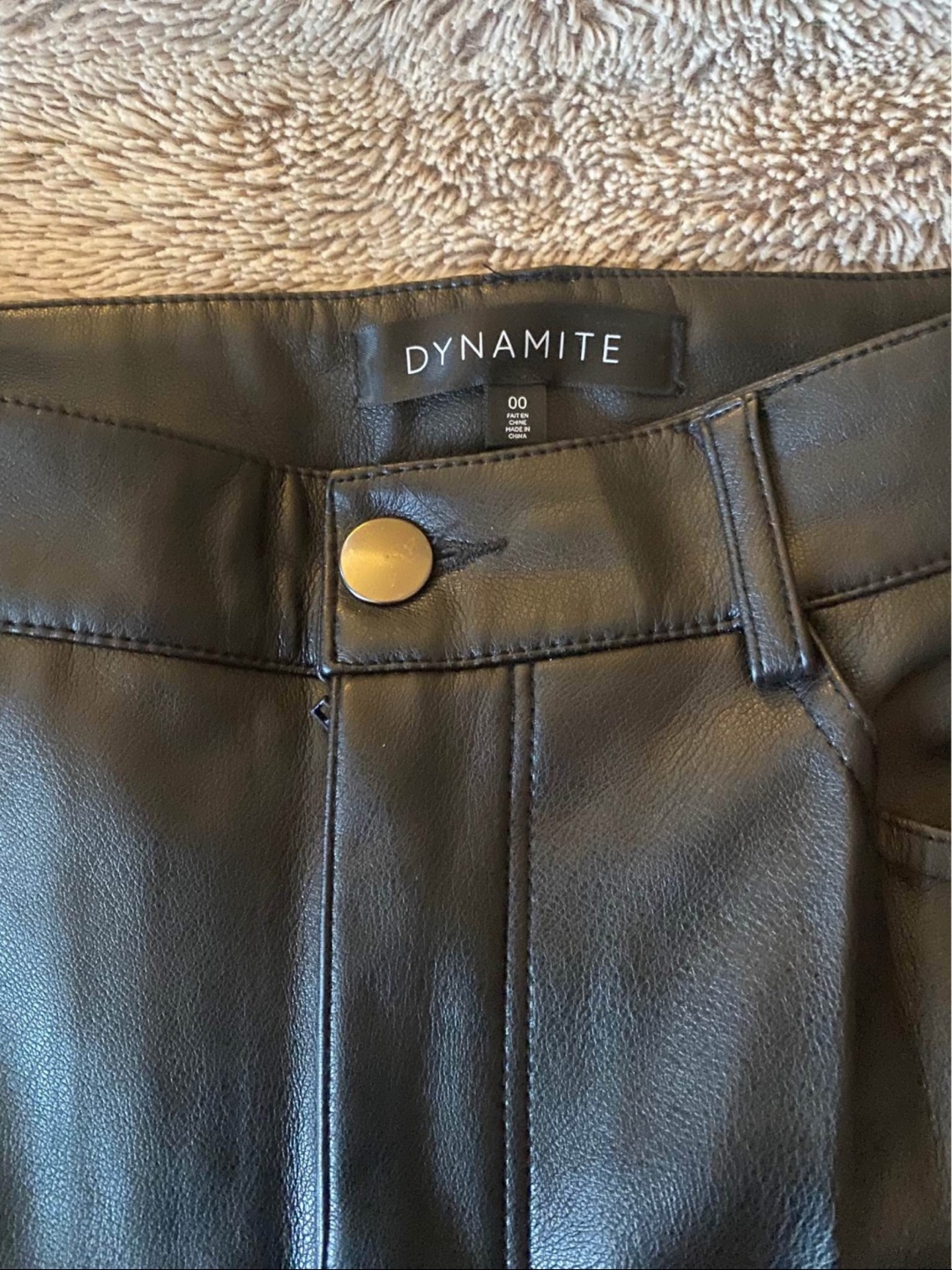 Dynamite Black Leather Pants Size 00