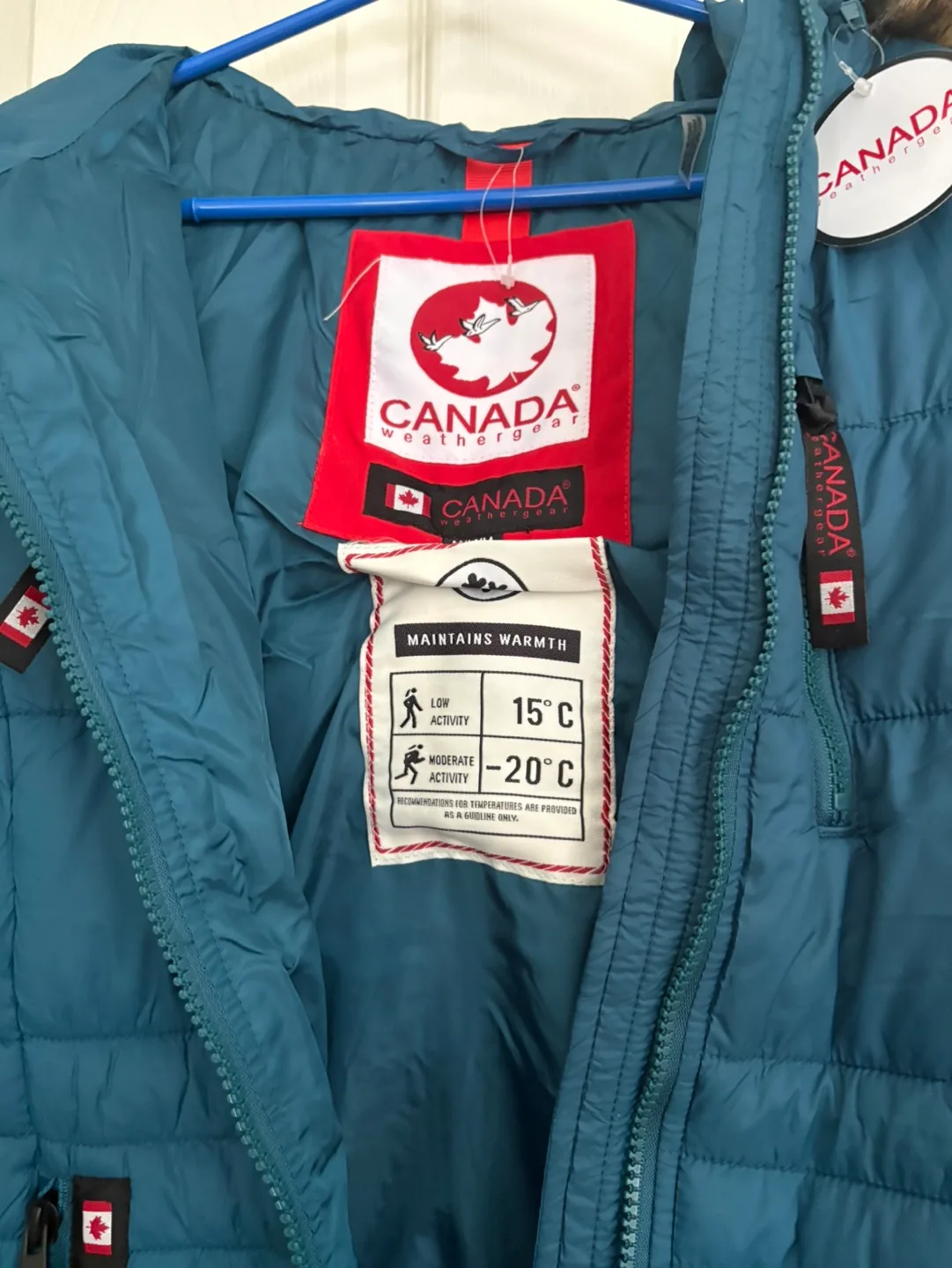 Canada Weathergear Teal Hooded Puffer Jacket image indicator(4)