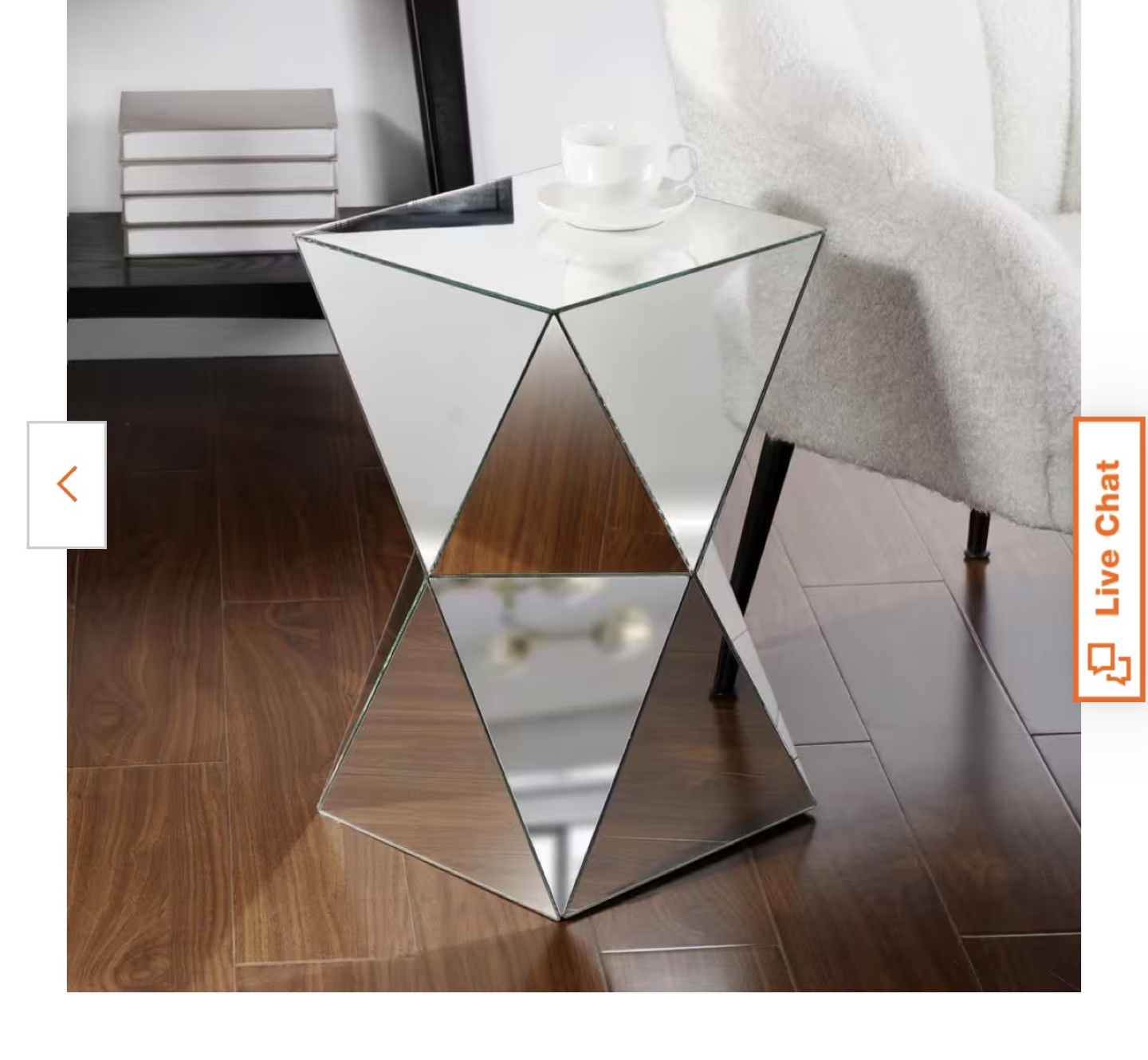 Pair of Mirrored Geometric End Tables - photo 3