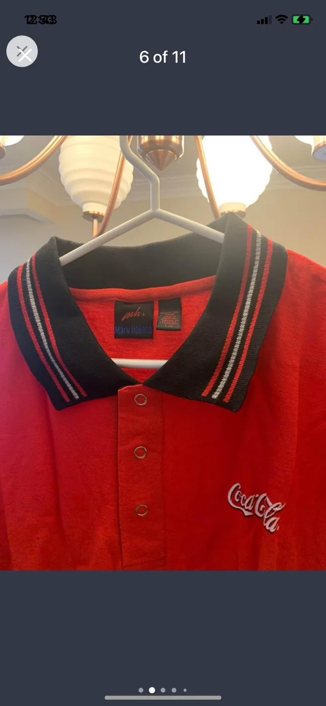 Coca-Cola Red Polo Shirt - Size Large image indicator(5)