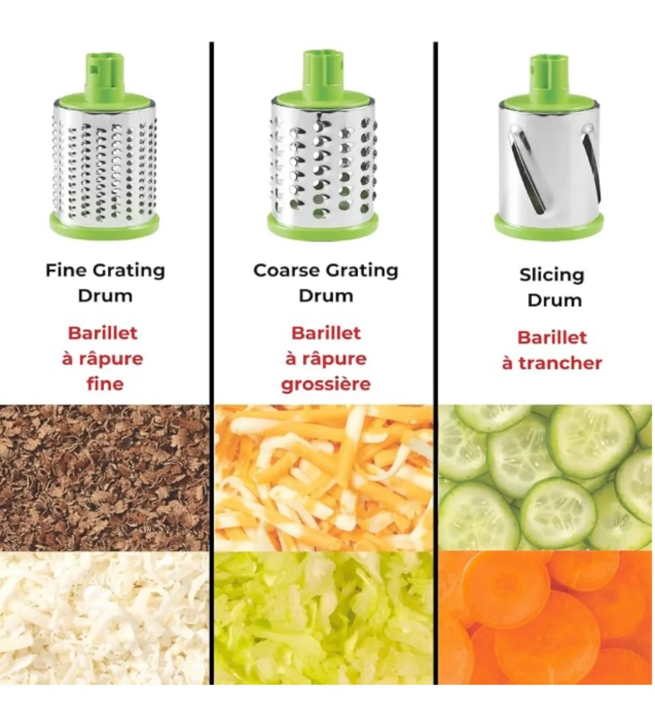 Starfrit Drum Grater - Brand New In Box - 3 Drums Included image indicator(4)