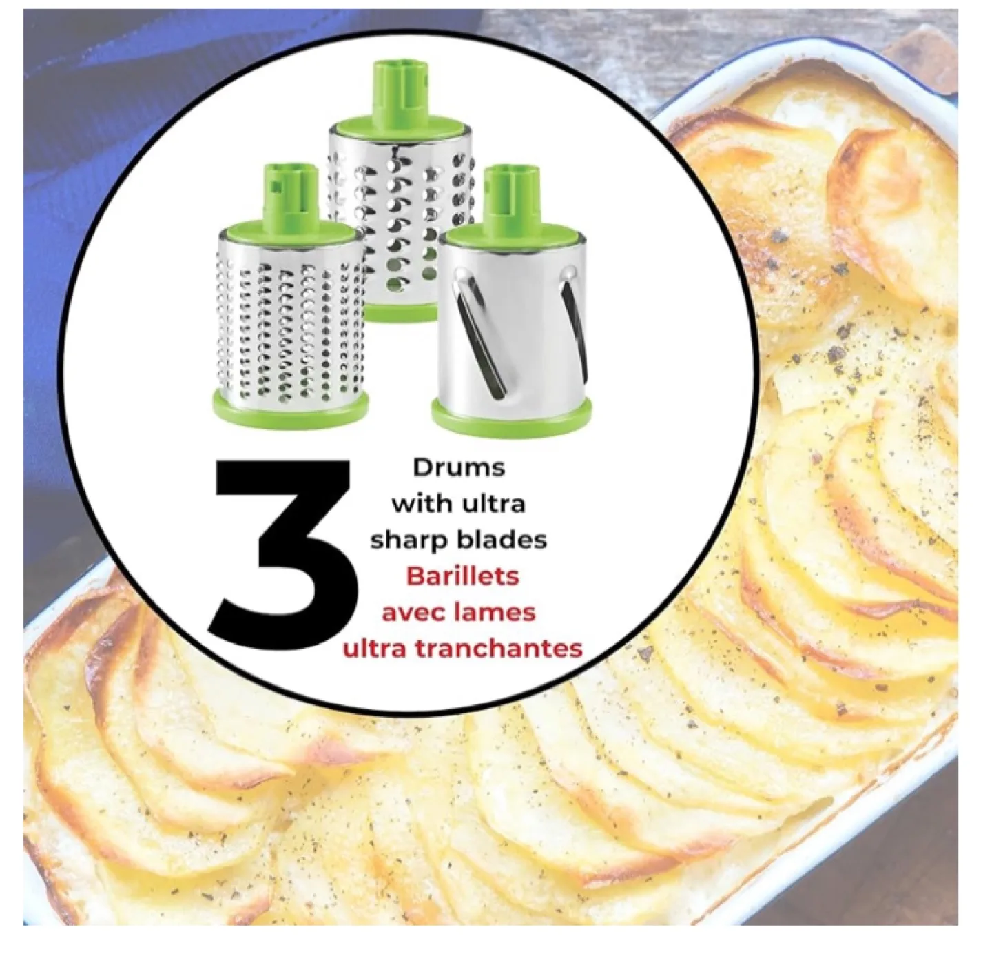 Starfrit Drum Grater - Brand New In Box - 3 Drums Included image indicator(5)