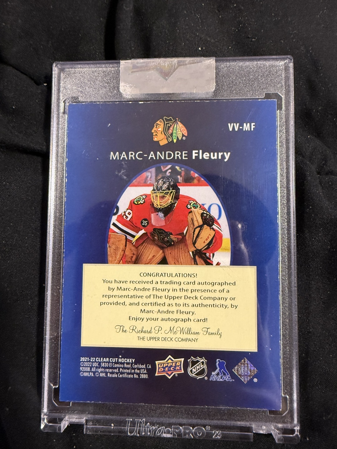 Marc-Andre Fleury Autographed Hockey Card - photo 2