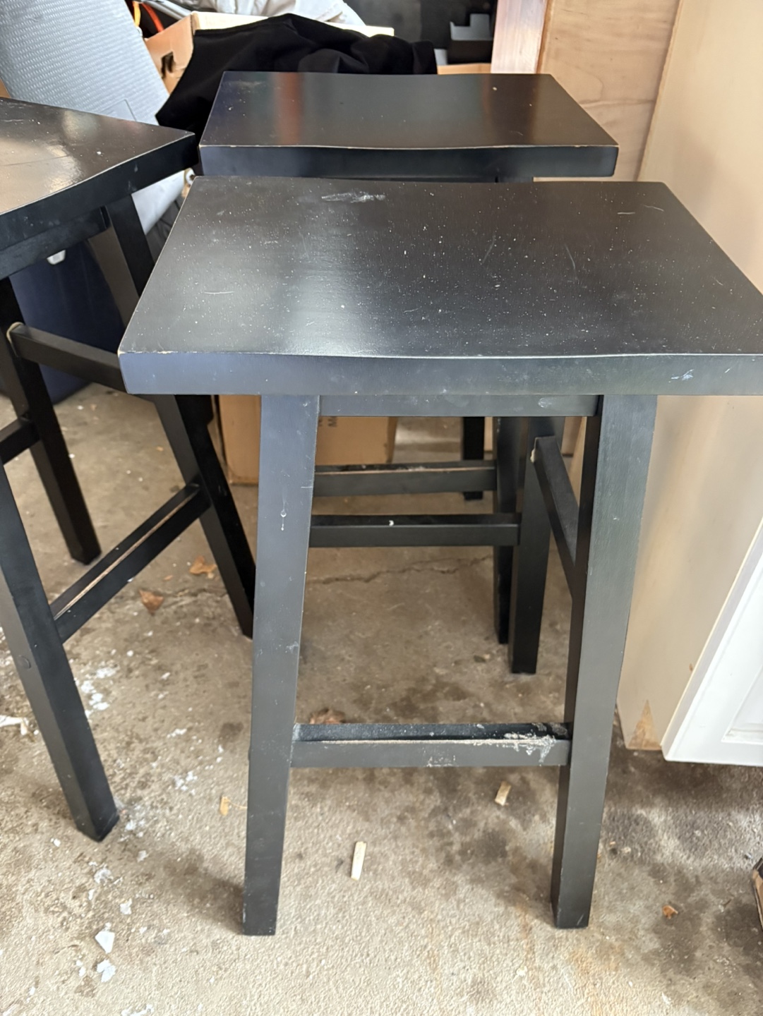Three Black Bar Stools - photo 2