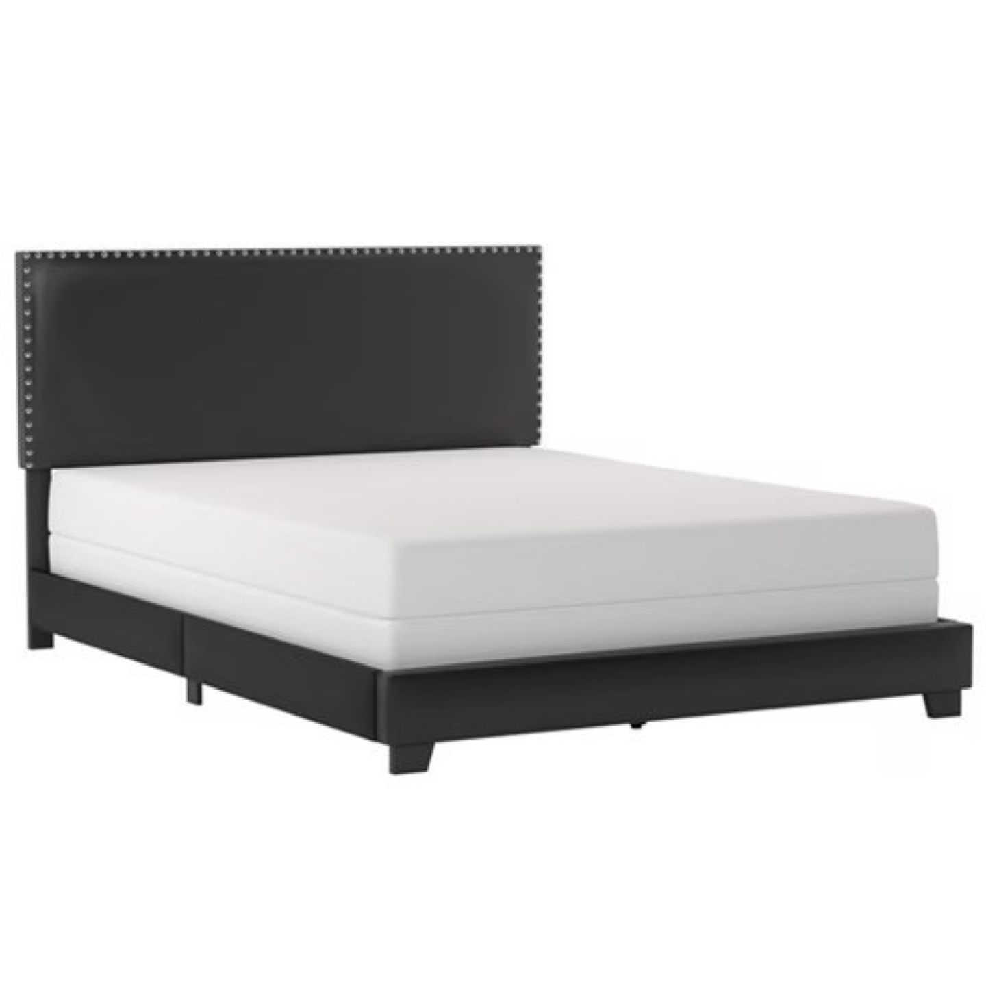 Queen Upholstered Bed Frame, Black - photo 2