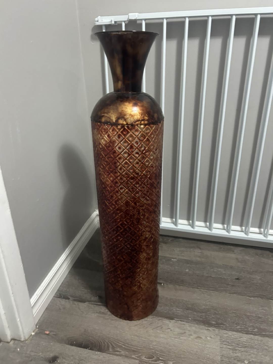 Tall Metal Floor Vase