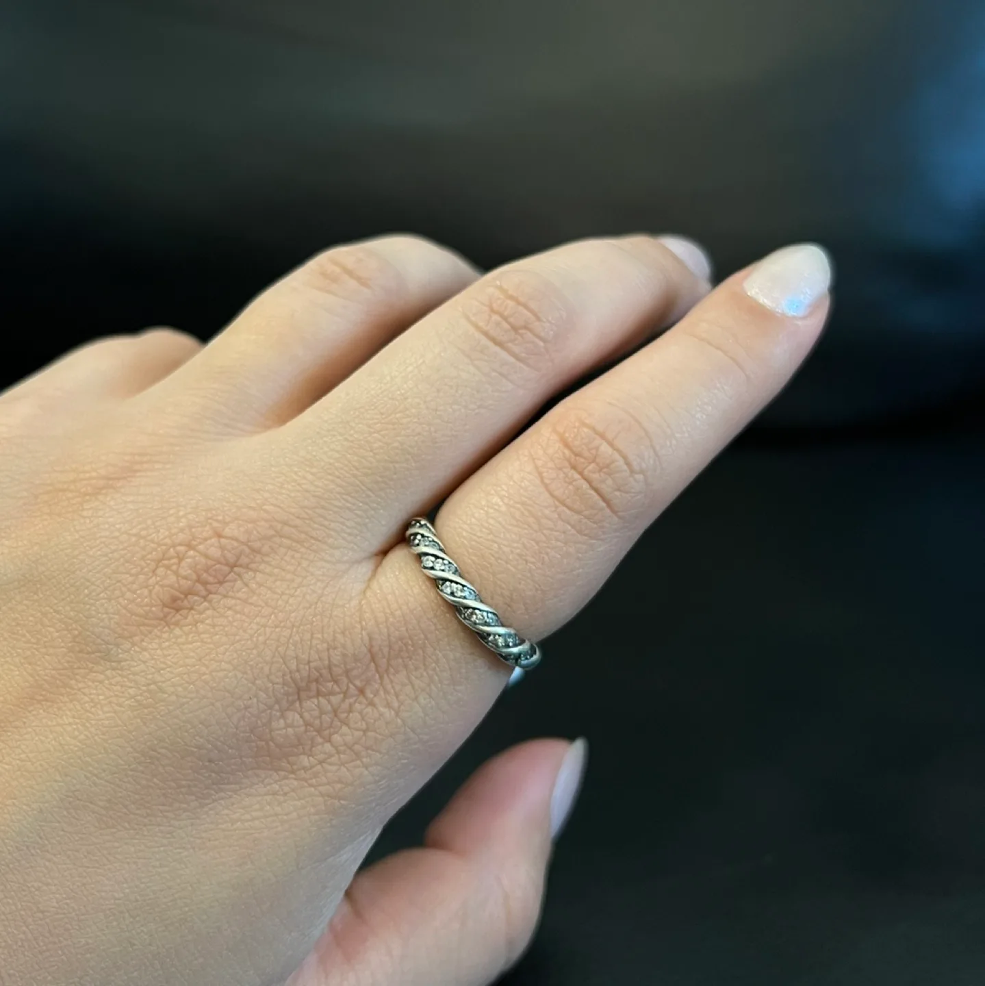 Rhinestone silver 925 ring thumbnail