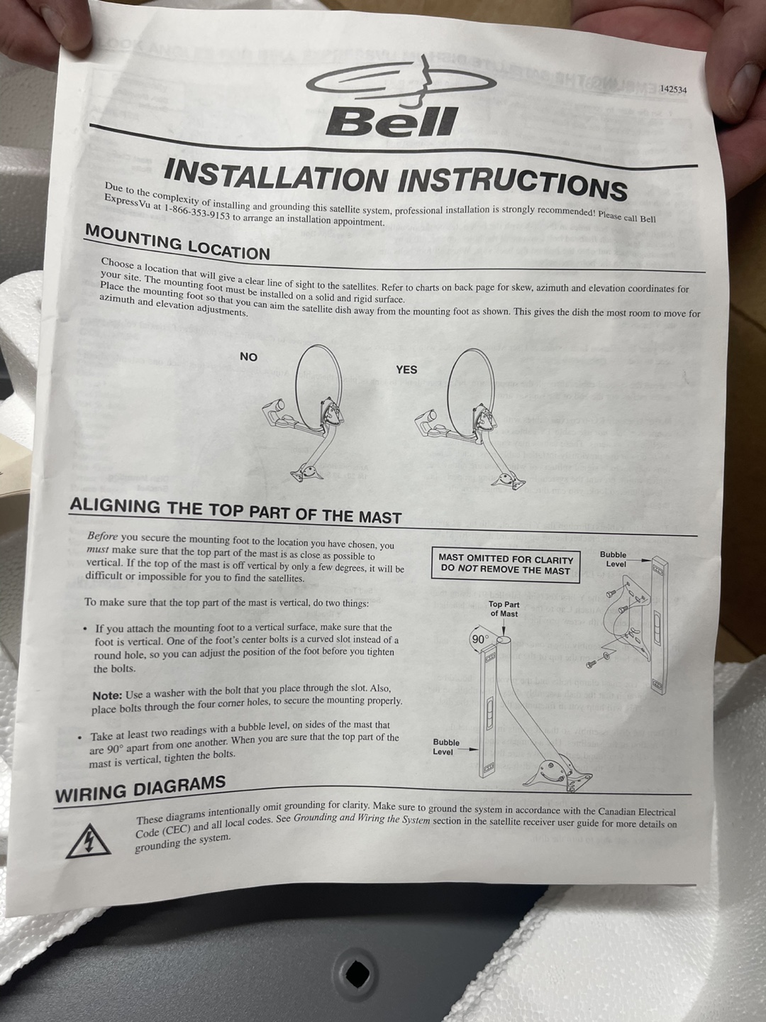 FREE New Bell Satellite Dish Kit - photo 2