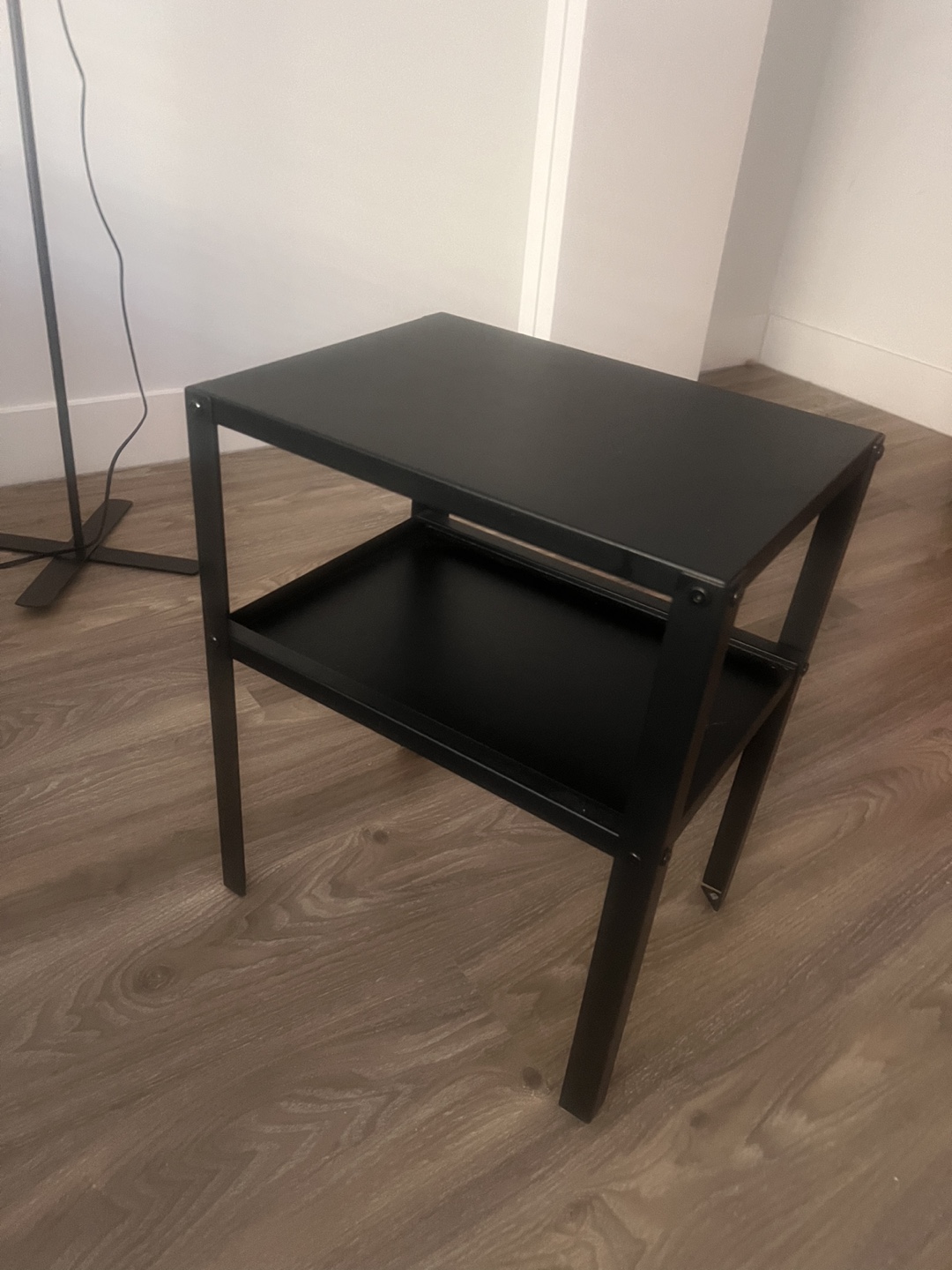 Black Metal Two-Tier Side Table