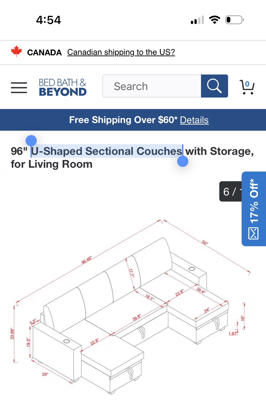 NEW -96" U-Shaped Sectional Couch with Storage - photo 3