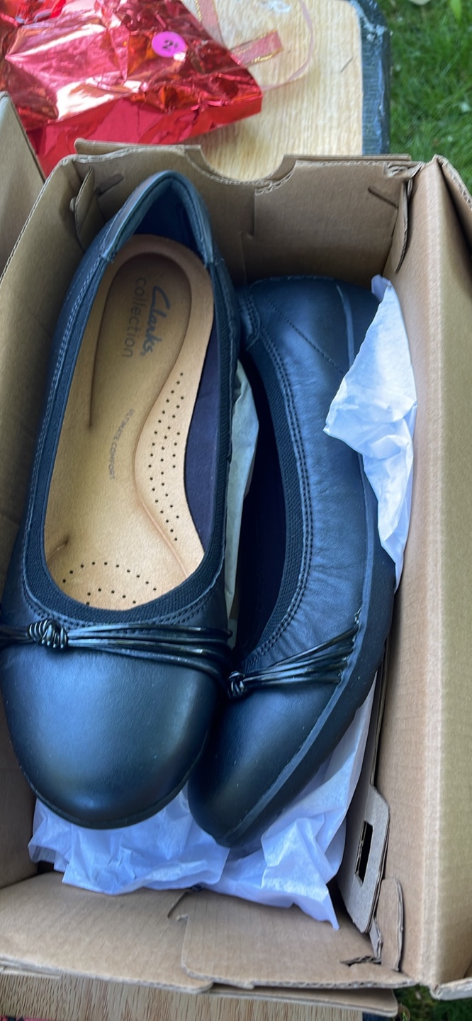 Clarks Collection Women's Black Leather Flats Size 9W