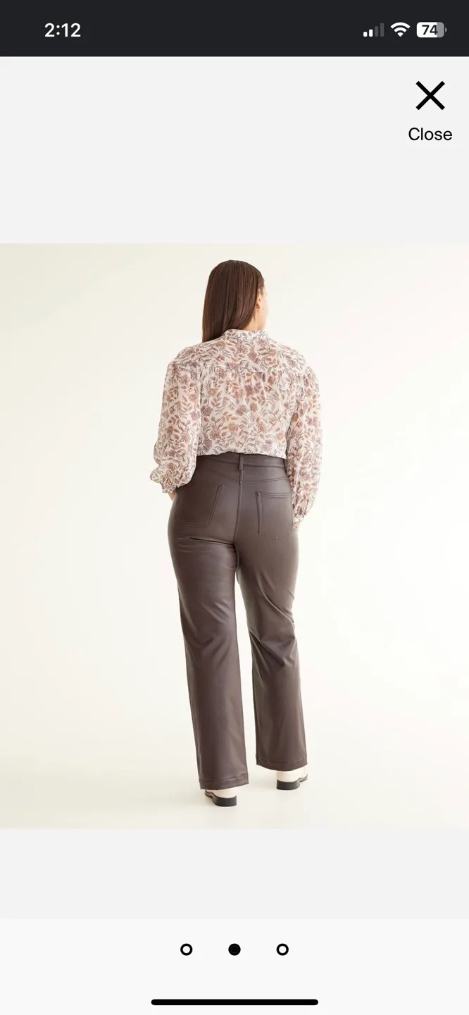 Brown Faux Leather Pants thumbnail