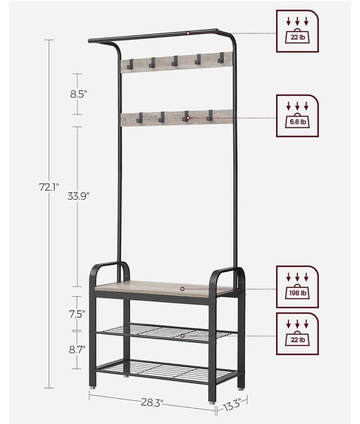Coat Rack/Entryway Bench - photo 4