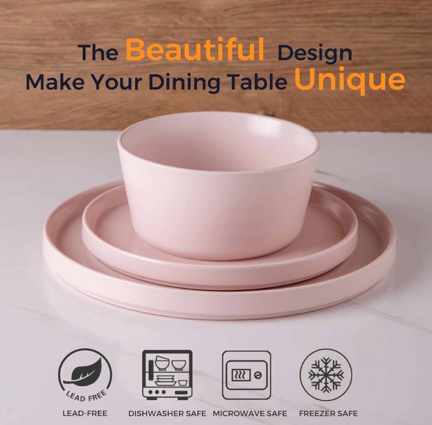 Pink 12-Piece Dinnerware Set - photo 3