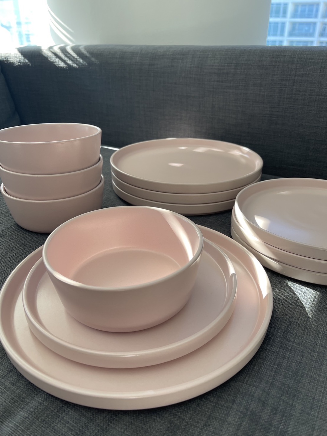 Pink 12-Piece Dinnerware Set