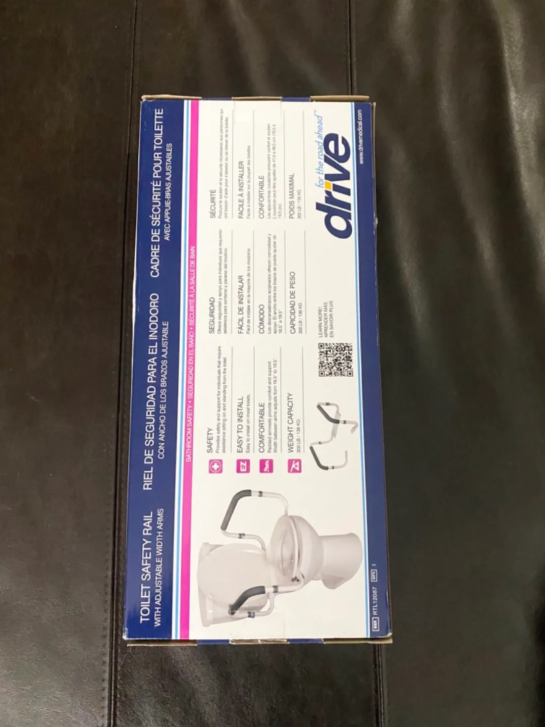 Drive Medical Toilet Safety Rail with Adjustable Width Arms thumbnail