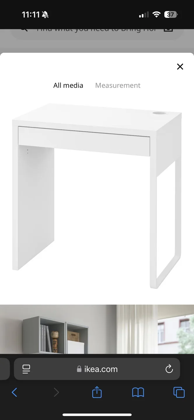 MOVING SALE! LIKE NEW White IKEA MICKE Desk with Drawer thumbnail