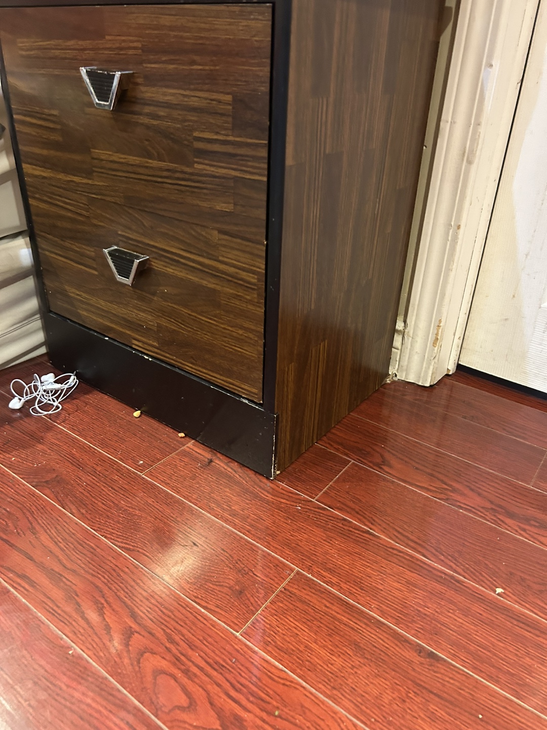 Two Vintage Wooden Two-Drawer Nightstands