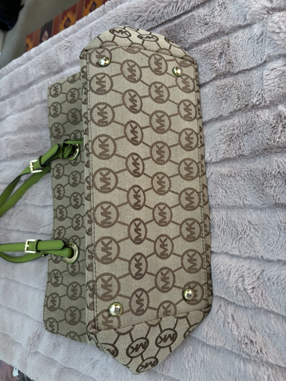 Michael Kors Beige and Lime Green Tote Bag - photo 4