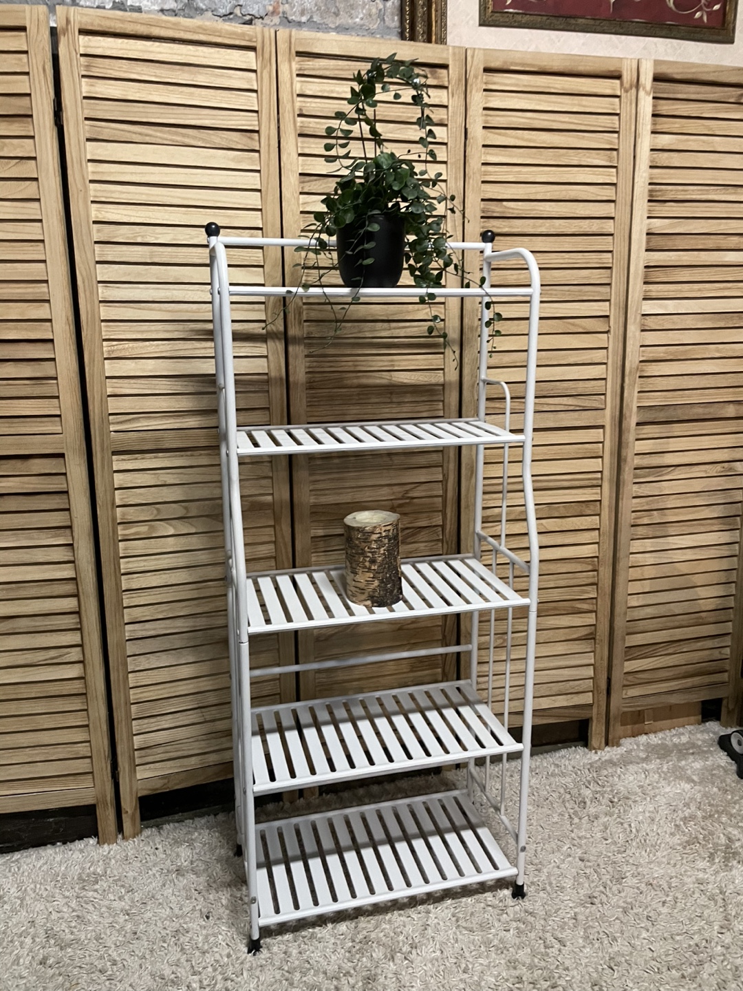 White Metal 4-Tier Shelf