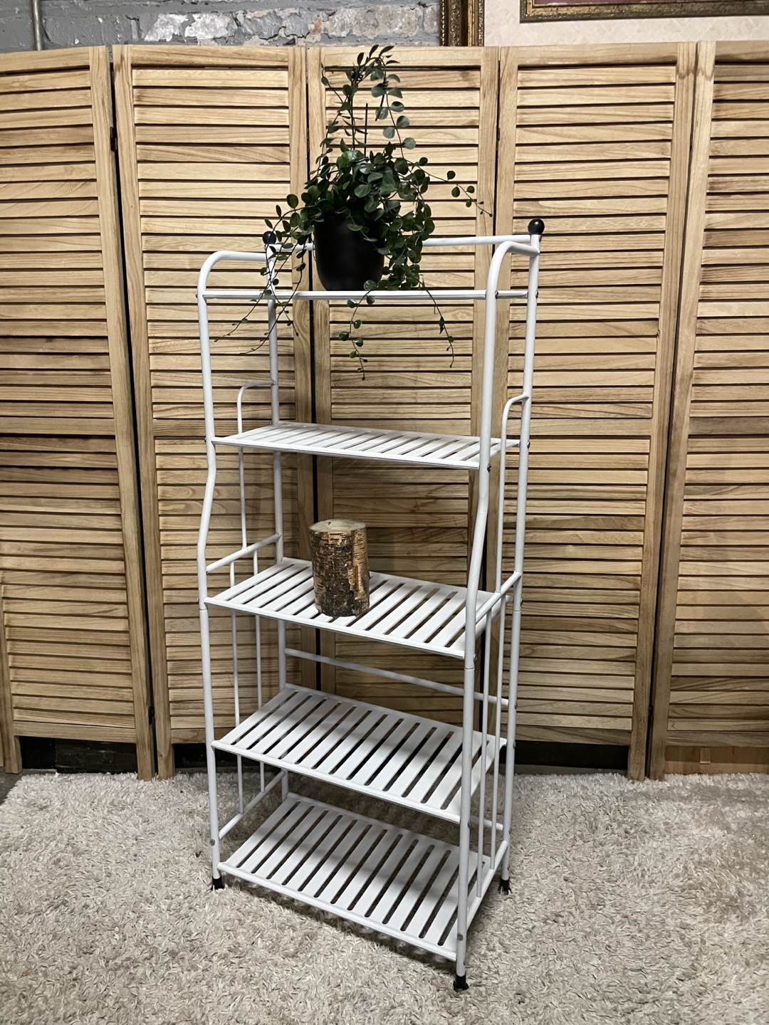 White Metal 4-Tier Shelf - photo 2