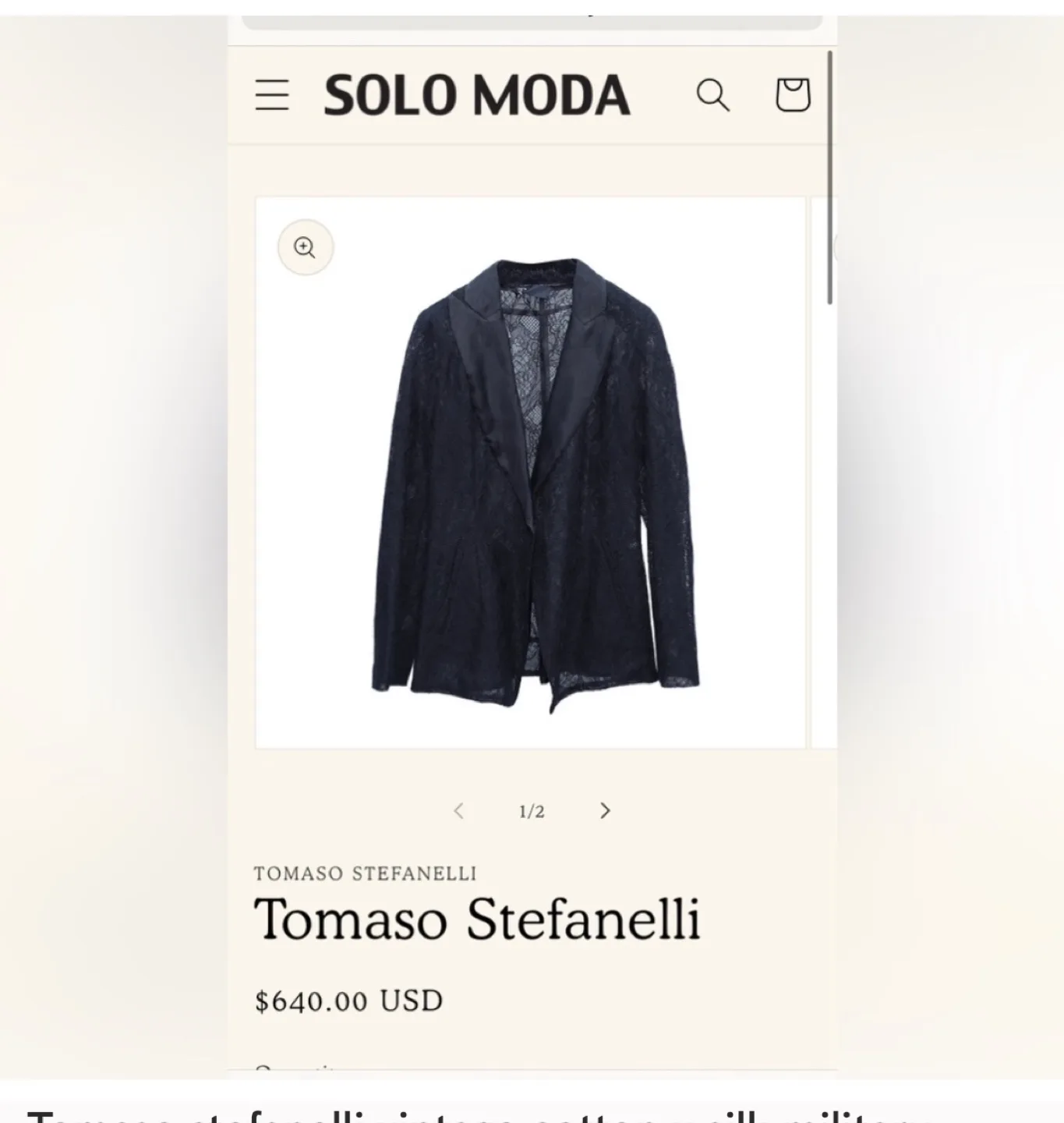 Tomaso stefanelli vintage cotton x silk military jacket - image indicator(8)