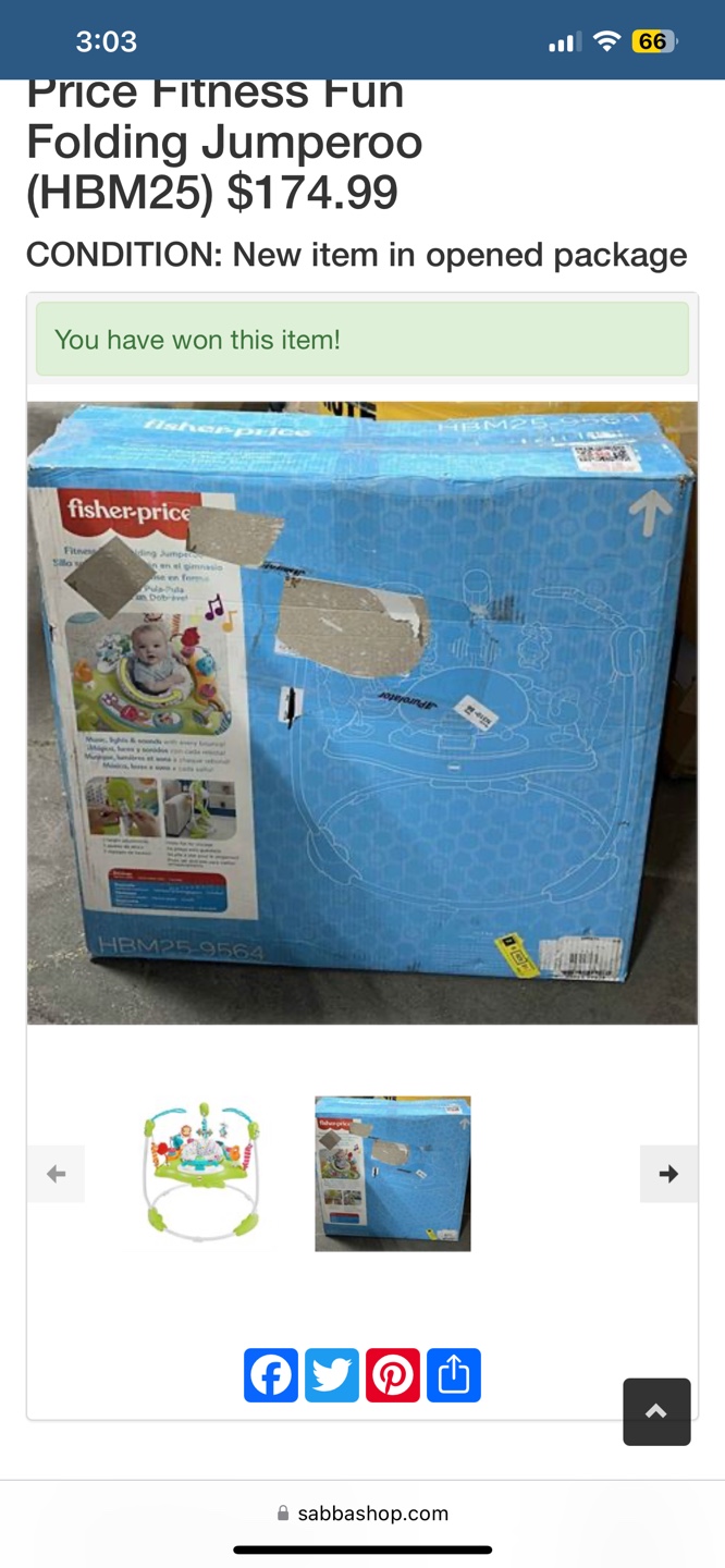 Fisher-Price Fitness Fun Folding Jumperoo - New in Open Box