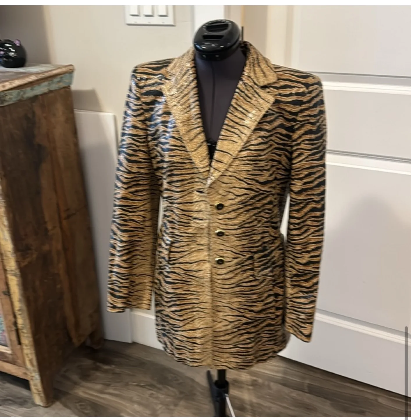 Vintage Escada animal print leather jacket - sz 36 (small) image indicator(7)