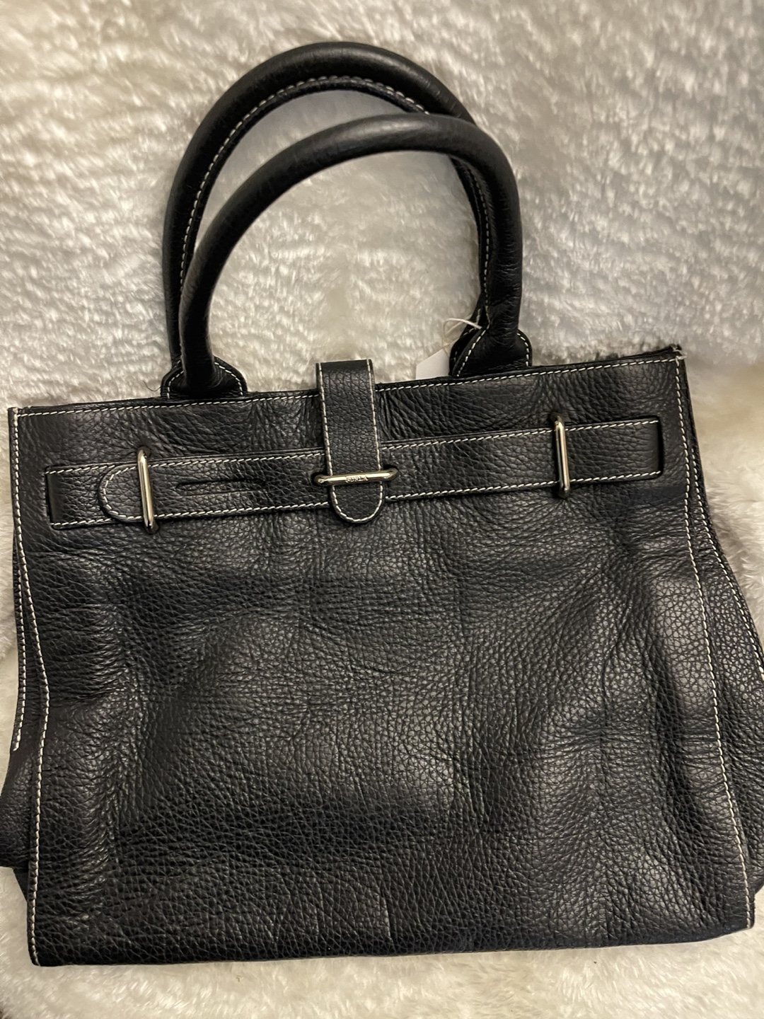 Furla Black Leather Tote Bag