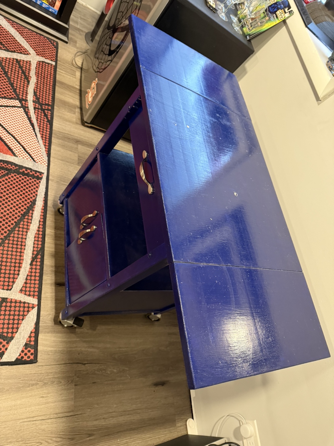 Blue Rolling Cart with Fold-Down Top - photo 4