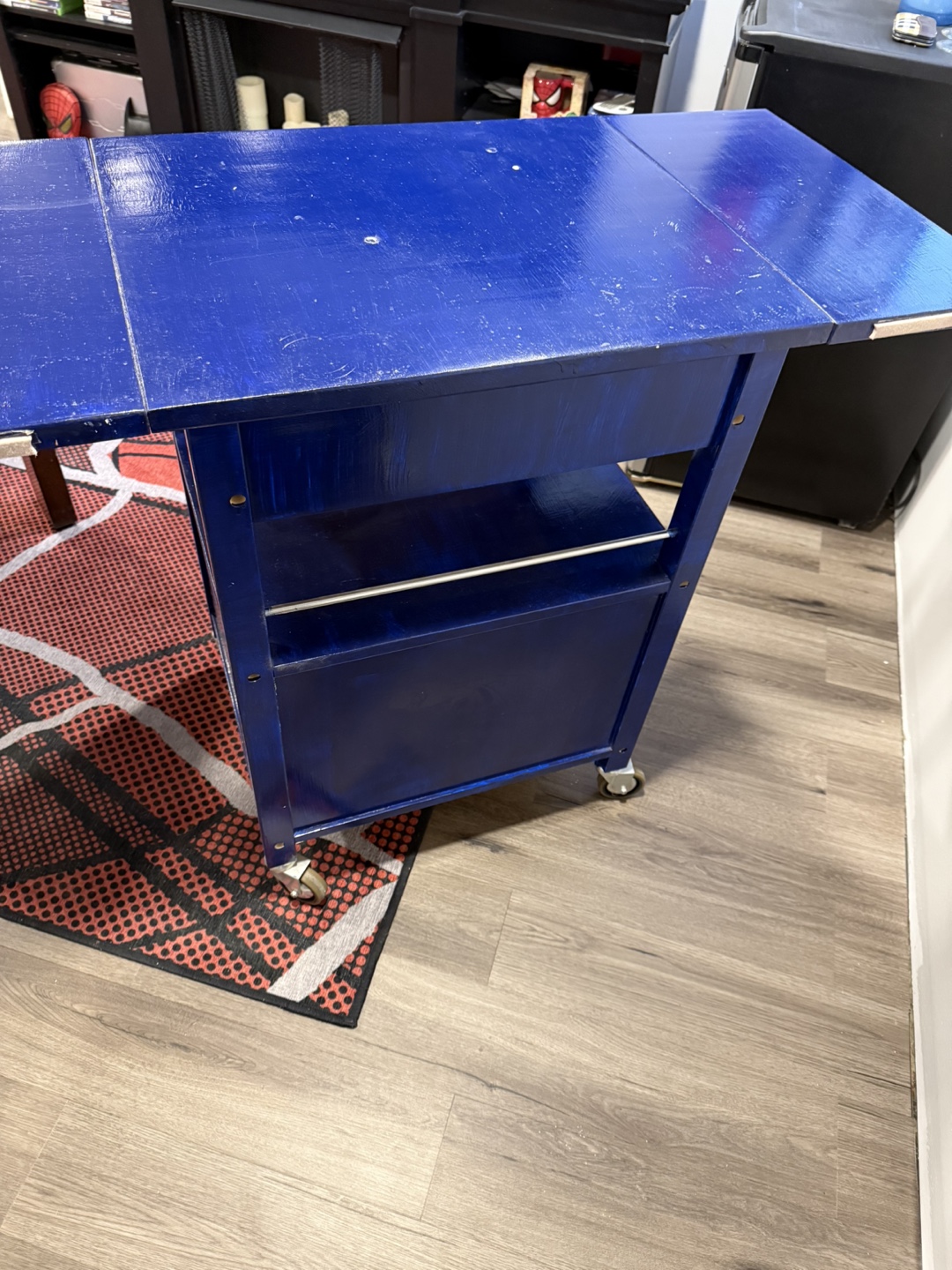 Blue Rolling Cart with Fold-Down Top - photo 5