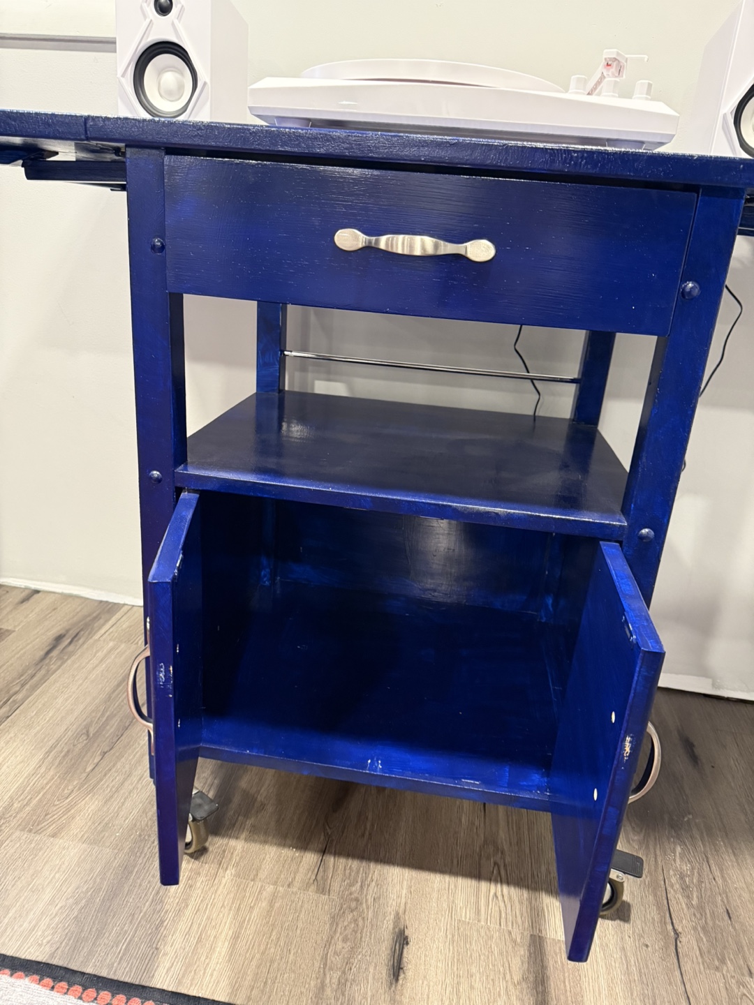 Blue Rolling Cart with Fold-Down Top - photo 2