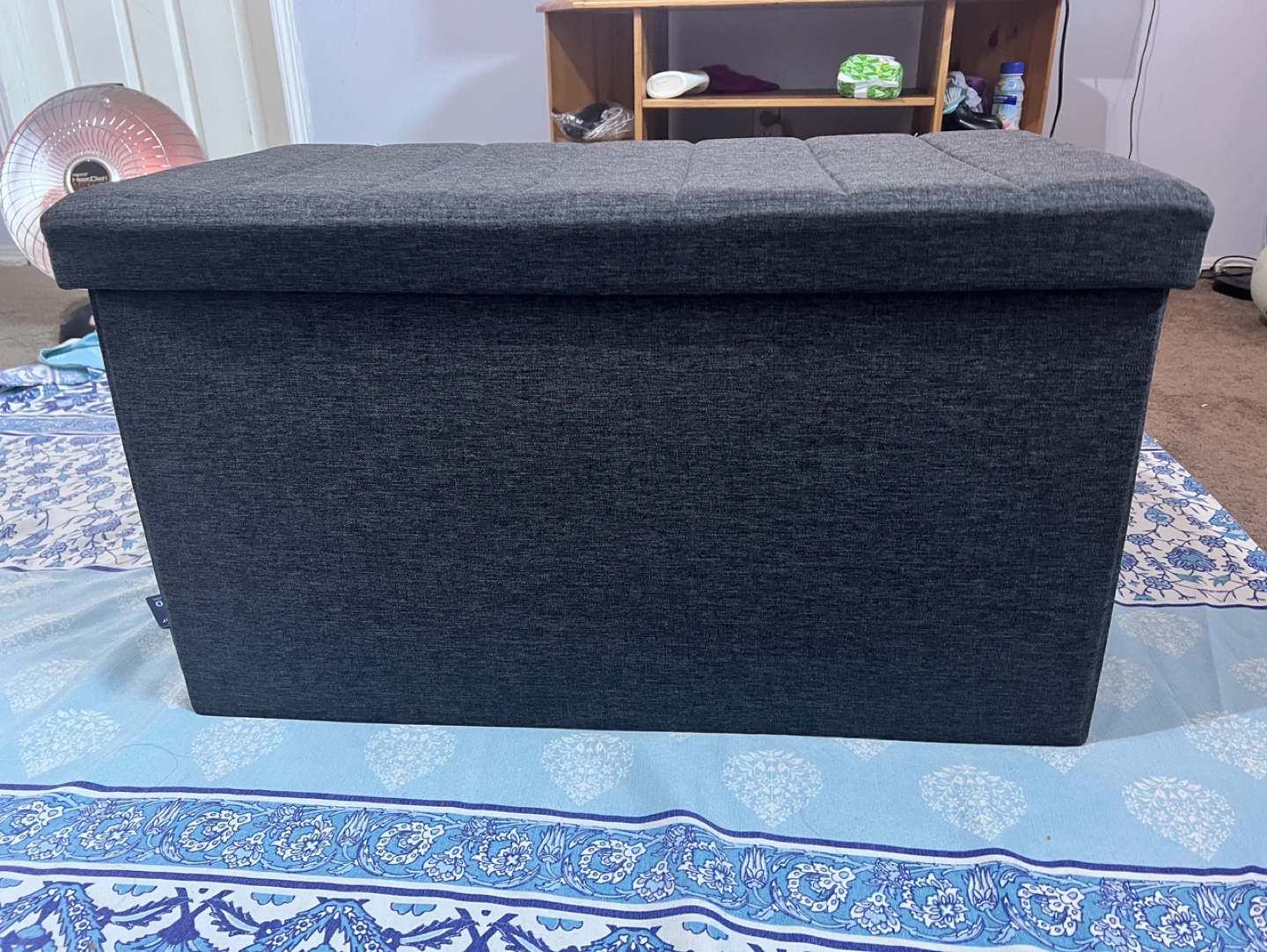 Seville Classics Boucle Foldable Trunk Ottoman