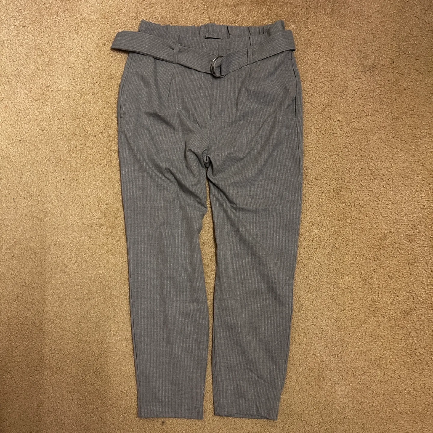 Dynamite - Grey Belted Pinstripe Work Pants (Medium) image indicator(2)